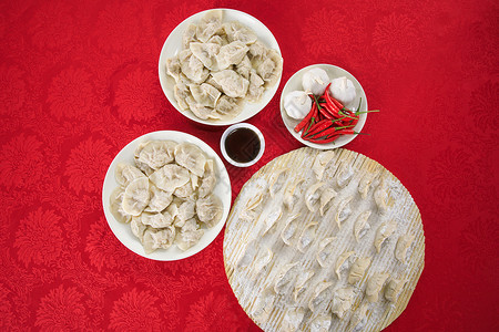 春节吃饺子背景图片