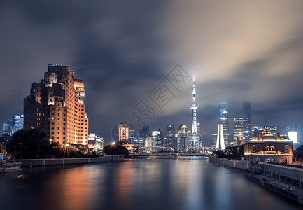 外白渡桥夜景上海夜景风光背景