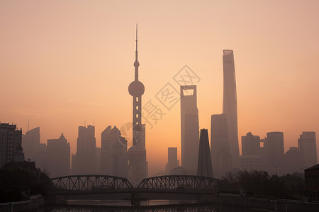 上海魔都的日出朝阳高清图片素材