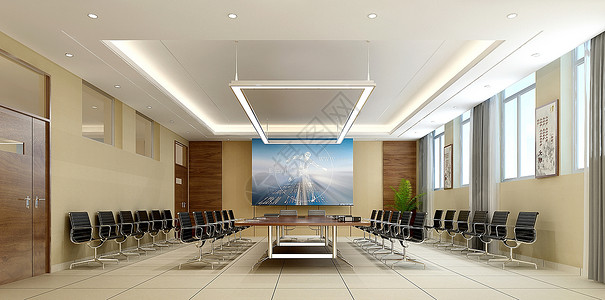 会议室室内装修效果图背景图片