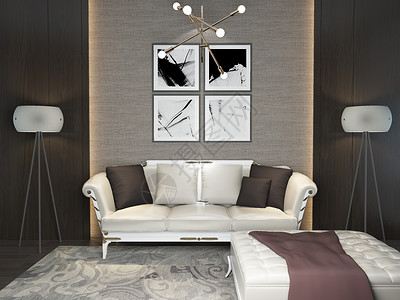 家居灯带沙发客厅效果图设计图片