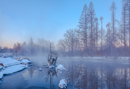 冰冻湖上雾气吉林魔界之冰河世纪系列背景