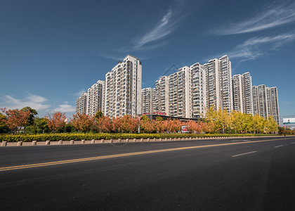 小区素材免费干净整洁的城市街道背景