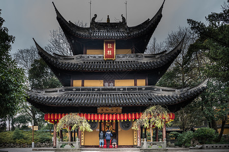 上海龙华寺鼓楼背景