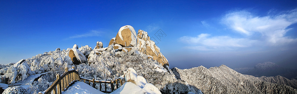 山背天柱山雪景背景