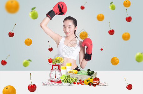 运动节食健康饮食减肥设计图片