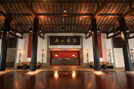 中式风格酒店大堂背景图片