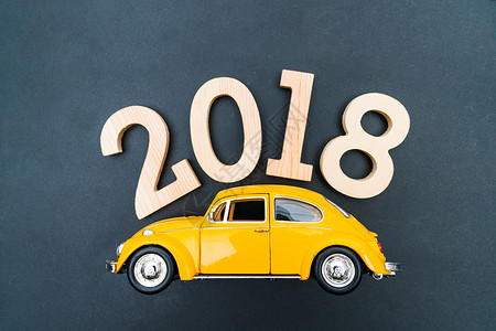 2018数字2018与汽车背景