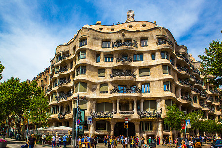 西班牙巴塞罗那米拉之家高清图片