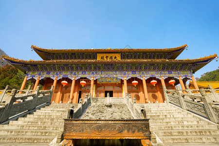 新年佛教杭州天目山禅源寺大雄宝殿背景