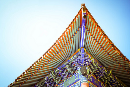 天目山禅源寺寺庙屋檐高清图片