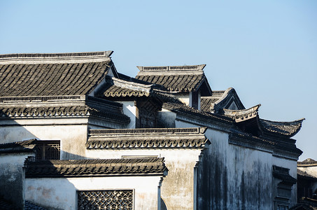 古镇的黑白建筑高清图片