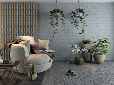 时尚茶具沙发椅创意效果图设计图片