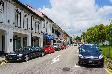 汽车风格素材新加坡牛车水街景背景
