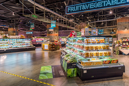 超市空间超市购置年货背景