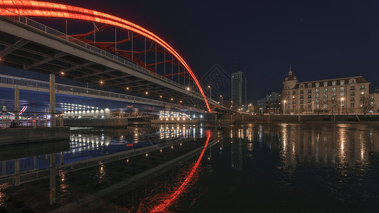 天津金刚桥夜色灯光高清图片素材