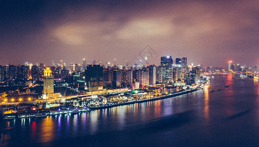 上海黄浦江夜景背景图片