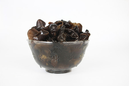 一碗黑木耳食物秋蘑菇高清图片