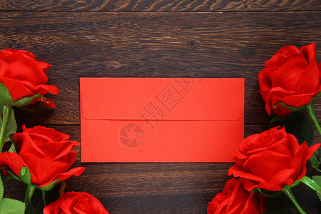 情人节信纸浪漫红玫瑰静物图背景