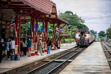 泰国最美火车站泰国华欣火车站背景