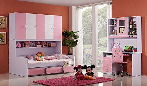 色彩绚丽的卧室效果图高清图片