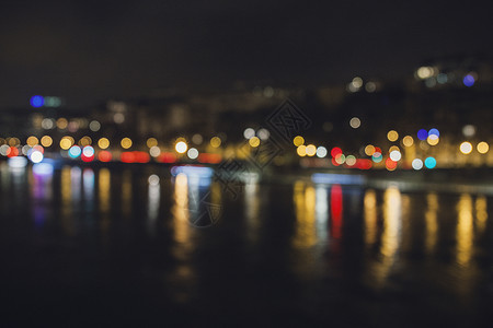 塞纳河边夜景图片