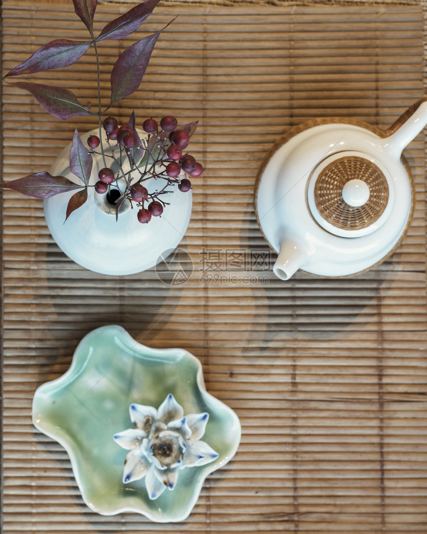中式茶具装饰图片