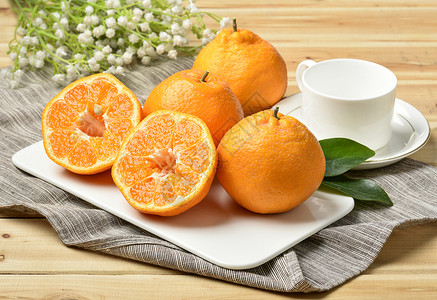 水果汁展板不知火 橘子背景