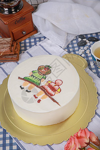 喷绘蛋糕背景图片