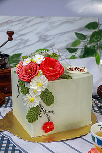 花之密语蛋糕背景图片