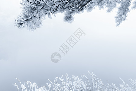 蓝色折纸标签庐山冰雪摄影图片背景