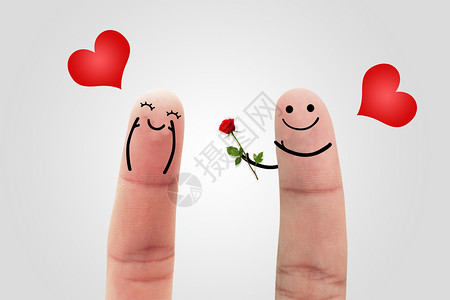 幸福情侣边框创意情人节手指设计图片