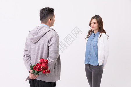 情人节送玫瑰花表白背景图片