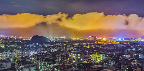 红烟雾的素材桂林之夜背景