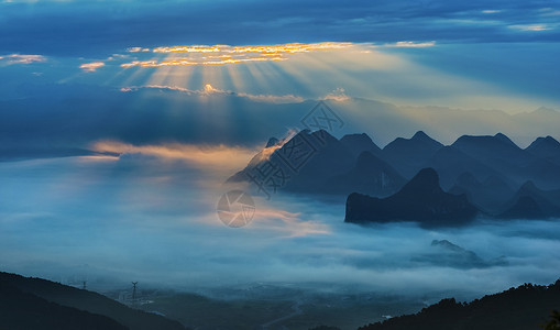 射标枪桂林尧山风光背景