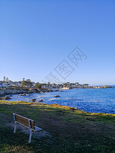 海边的长椅背景图片