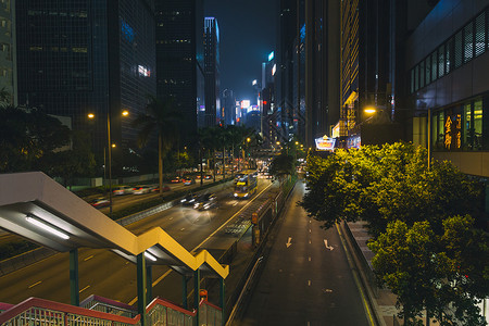 香港夜景道路图片
