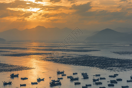 夕阳下的大海风光图片