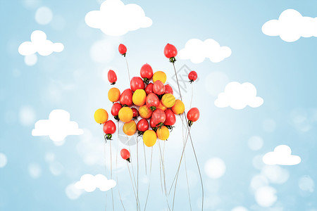 一束气球创意食物设计图片