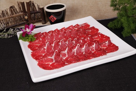 火锅食材牛肉背景图片