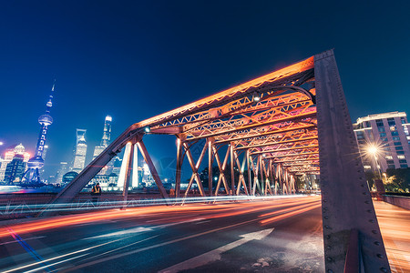 繁荣街景上海外滩夜景背景