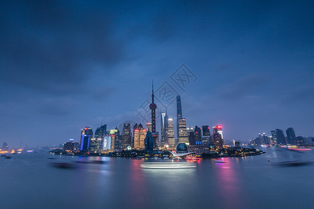 夜游船上海外滩浦东夜景背景