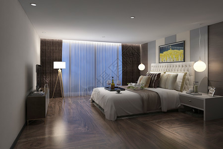 酒店抱枕卧室空间设计图片