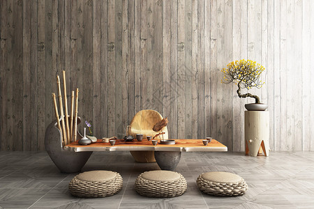 中式风茶室现代中式家具高清图片