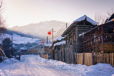 雪乡旅游宣传单雪村背景