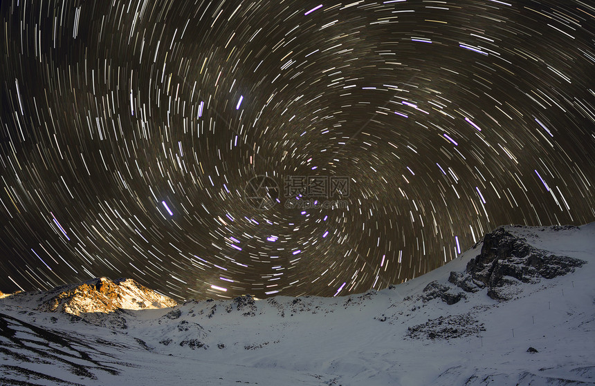 山峰星轨背景图片