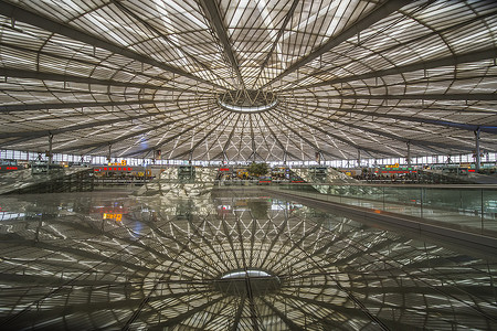 上海南站建筑钢屋顶高清图片