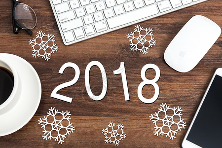 冬天咖啡2018年新年假期概念设计图片