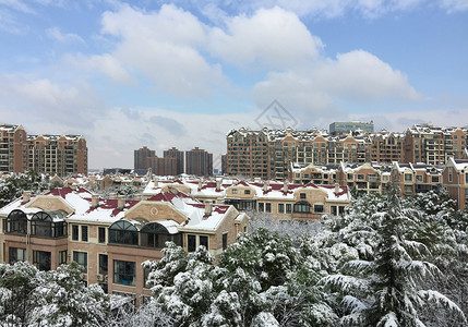 雪后小区的风景高清图片