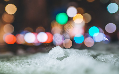 城市街道的雪景背景图片